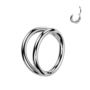 TIT1443-1010 Dvojitý segment kruh - helix / cartilage / tragus piercing TITAN
