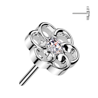TIT1510 Ozdobná část k PUSH IN piercingu TITAN, kytička