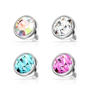 ND011-03Q Náhradní kulička s kamínkem k labretě, průměr 3 mm