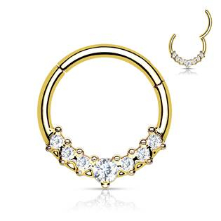 NS0038-GD Ocelový piercing do nosu - tragus / helix / septum
