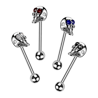 PJ01054-K Piercing do jazyku - lebka