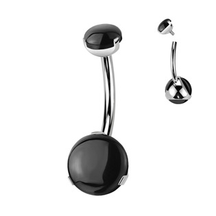 TIT1343 Piercing do pupíku - TITAN, Black Amethyst