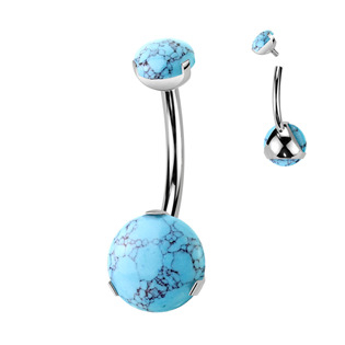 TIT1366 Piercing do pupíku - TITAN, Tyrkys