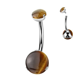 TIT1367 Piercing do pupíku - TITAN, Tygří oko