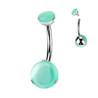 TIT1368 Piercing do pupíku - TITAN, Zelený Onyx