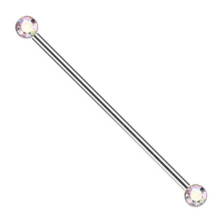 TIT1394-AB Industrial PUSH IN piercing TITAN, duhové zirkony