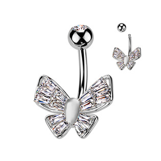 WP0075 Piercing do pupíku s motýlkem