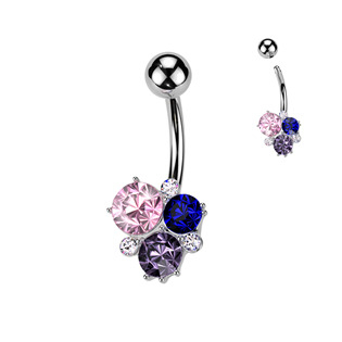 WP0076 Piercing do pupíku s kamínky