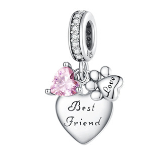 B0844 Stříbrný přívěšek korálek na náramek Best Friends