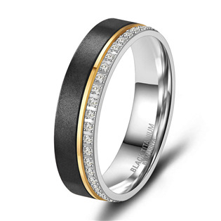 BT-02D-63 Dámský snubní prsten BLACK TITANIUM