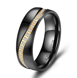 BT-03D-53 Dámský snubní prsten BLACK TITANIUM
