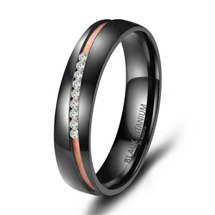 BT-05D-64 Dámský snubní prsten BLACK TITANIUM