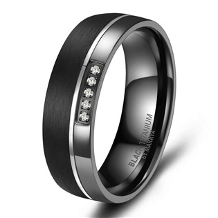 BT-07D-54 Dámský snubní prsten BLACK TITANIUM