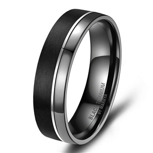 BT-07P-76 Snubní prsten BLACK TITANIUM