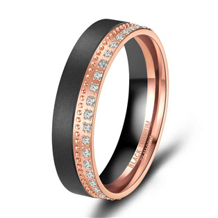 BT-09D-56 Dámský snubní prsten BLACK TITANIUM