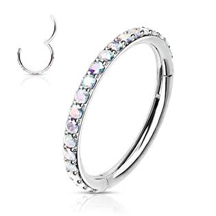 K1041-AB Piercing segment kruh s duhovými kamínky