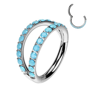 TIT1373-1208 Dvojitý segment kruh - helix / cartilage / tragus piercing TITAN