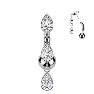 TIT1418 Obrácený PUSH IN piercingu do pupíku TITAN