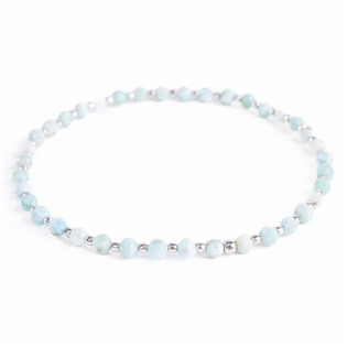 AN606-18 Minerální náramek přírodní Larimar a stříbro AG925