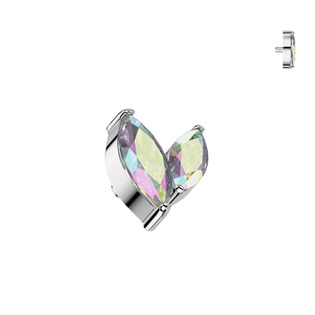 TIT1544-12-AB Náhradní ozdoba k dermálu / labretě TITAN, závit 1,2 mm, duhová barva