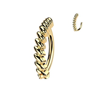 WP0091-GD Zlacený piercing do pupíku s ozdobným štítem