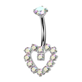 TIT1548-AB Piercing do pupíku srdce - TITAN