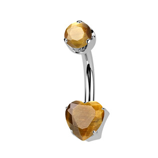 TIT1559 Piercing do pupíku srdíčko - TITAN, Tygří oko