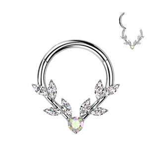 SG115-1208 Ocelový piercing - segment kruh ozdobný