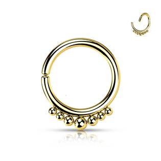 K01060-GD Zlacený piercing kruh 1,2 x 8 mm