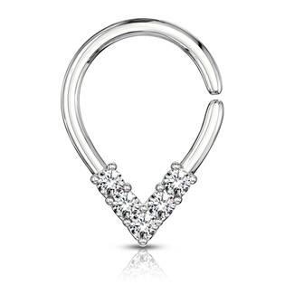 NS0050ST-1207 Vyhýbací kruh se zirkony - helix / cartilage / tragus piercing 1,2 x 7 mm
