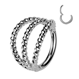 NS0066ST-1208 Trjitý segment kruh kroucený - helix / cartilage / tragus piercing