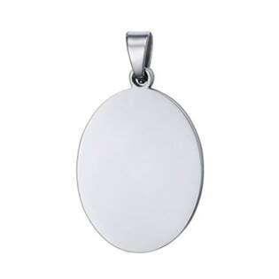DR1316 Ocelový přívěšek - destička ovál 16 x 23 mm