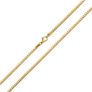 OPE1004-012-45 Zlacený ocelový řetízek čtvercový, tl. 1,2 mm