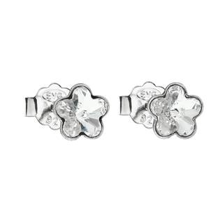 EG2033-CR Stříbrné náušnice kytičky Crystals from Swarovski® Crystal