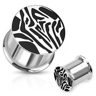 PL01113-10 Plug do ucha - zebrovaný, průměr 10 mm
