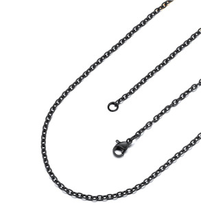 OPE1352-020-60 Očkový řetízek černý, tl. 2 mm, délka 60 cm