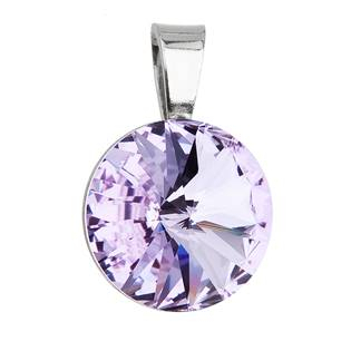 EG1008-VI Stříbrný přívěšek rivoli Crystals from Swarovski® Violet