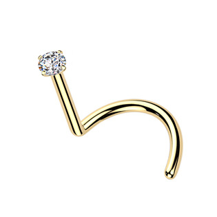 TM009-020 Luxusní piercing do nosu Moissanit 0.03ct (2mm), TITAN