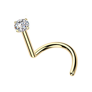 TM009-025 Luxusní piercing do nosu Moissanit 0.06ct (2,5mm), TITAN