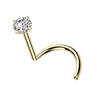 TM009-03 Luxusní piercing do nosu Moissanit 0.11ct (3mm), TITAN