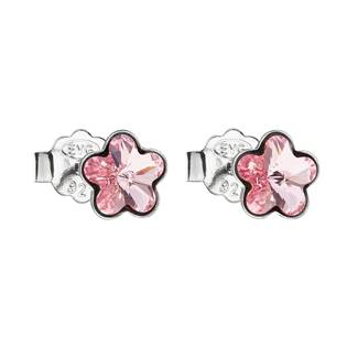 EG2033-RO Stříbrné náušnice kytičky Crystals from Swarovski® Rose
