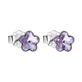 EG2033-VI Stříbrné náušnice kytičky Crystals from Swarovski® Violet