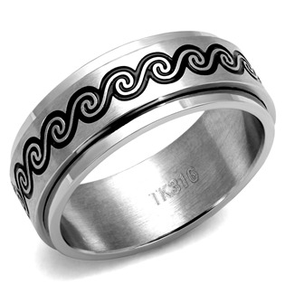 OPR1941-58 Pánský ocelový prsten TRIBAL