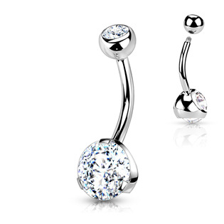 BS01054-C Piercing do pupíku - banánek, čirá barva