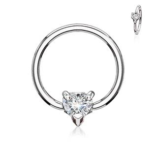 K1022-C Piercing - kruh se srdíčkem, čirá barva