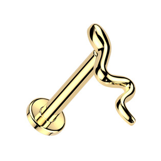 LB0046GD-1208 Zlacená labreta / piercing do ucha - had