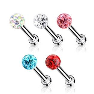 LB1089-1208-P Piercing do brady / cartilage s kamínky 1,2 x 8 mm