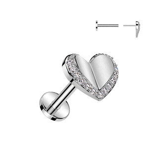 LB1126 Piercing do brady srdce - PUSH IN labreta