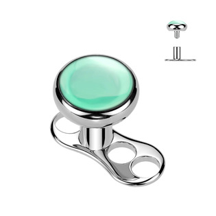 MD048 Kompletní microdermal piercing TITAN, zelený onyx
