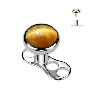 MD049 Kompletní microdermal piercing TITAN, tygří oko